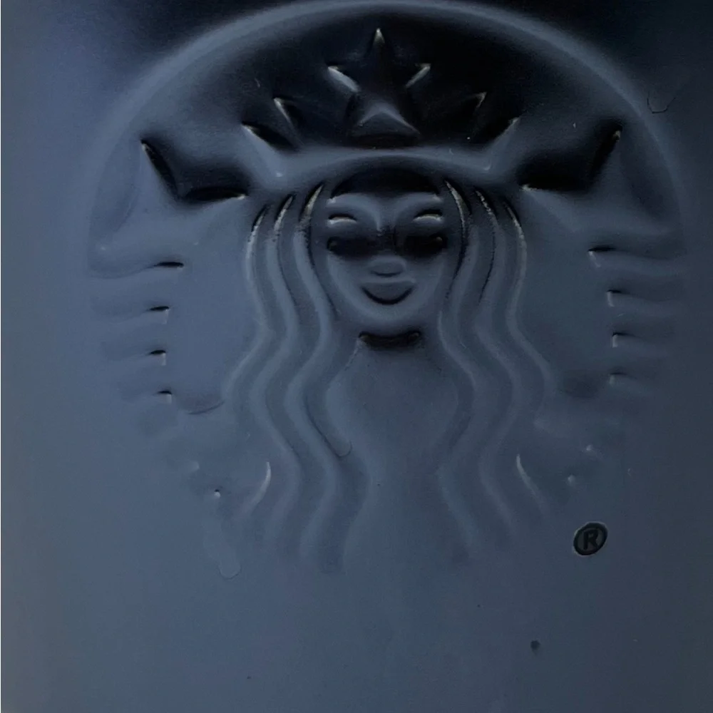 Starbucks Blue Iridescent Embossed Mermaid Logo Tumbler Mug Cup No Handle 8 oz‎